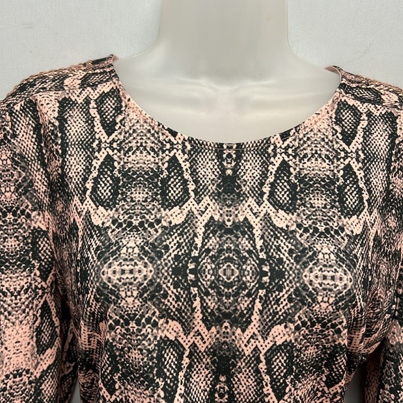 Aniye By Python Print Studded Sleeve Mini Sheath Dress Size Medium - Picture 8 of 15